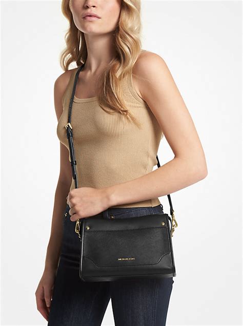 houston large crossgrain leather crossbody bag michael kors|harrison large leather tote bag.